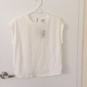 Express petite xxs relaxed fit ivory blouse